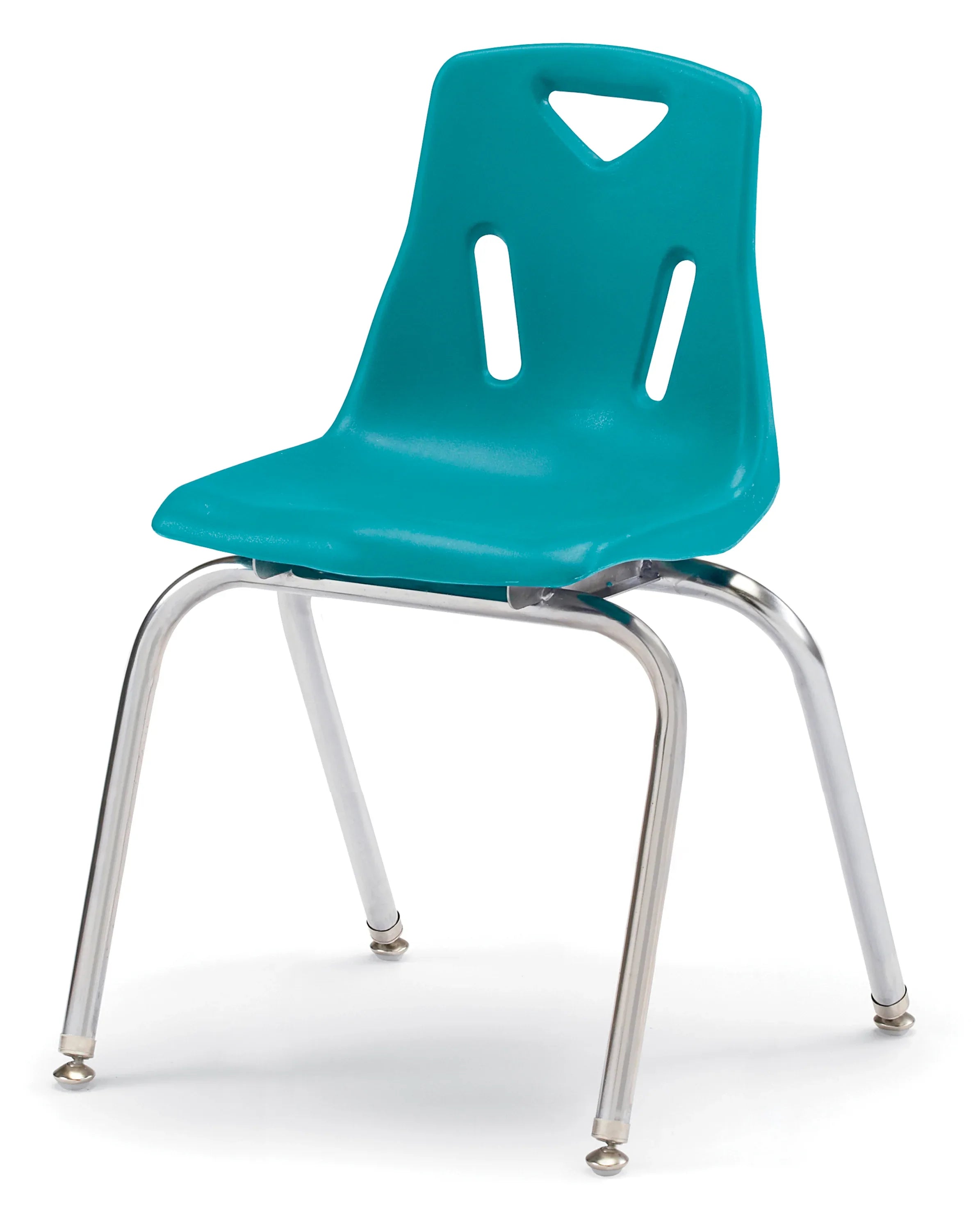 Berries® Stacking Chair with Chrome-Plated Legs - 18" Ht - Teal