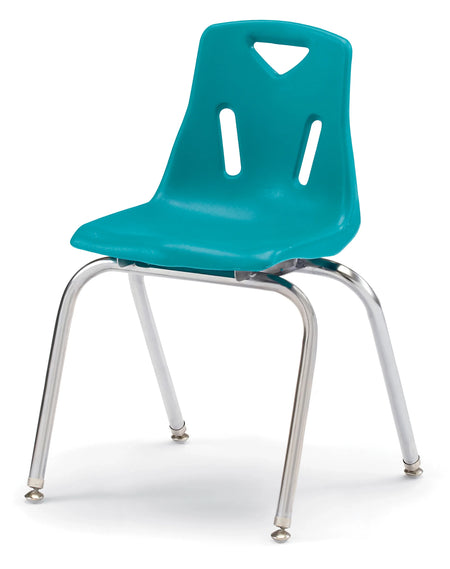 Berries® Stacking Chair with Chrome-Plated Legs - 18" Ht - Teal