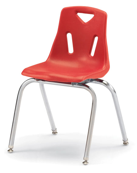 Berries® Stacking Chair with Chrome-Plated Legs - 18" Ht - Red