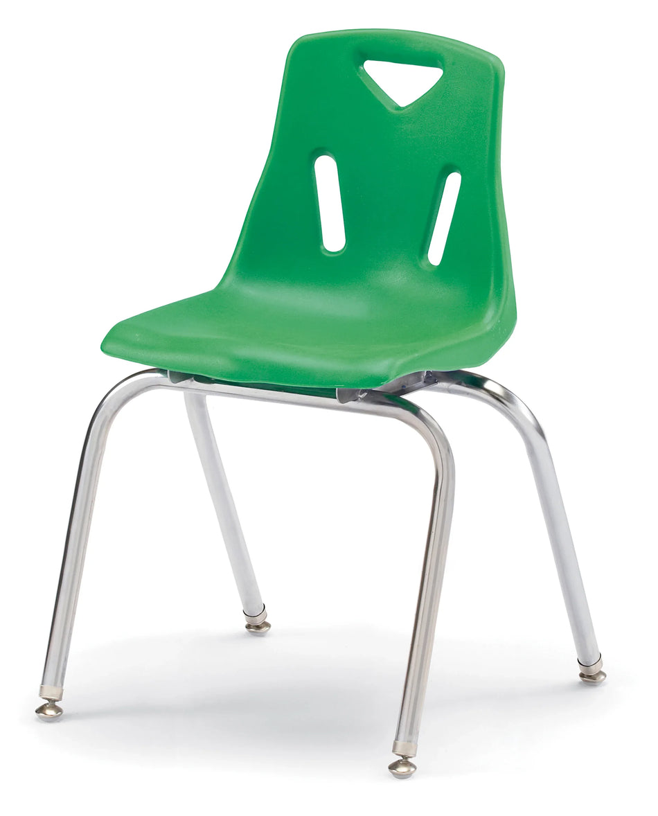 Berries® Stacking Chair with Chrome-Plated Legs - 18" Ht - Green