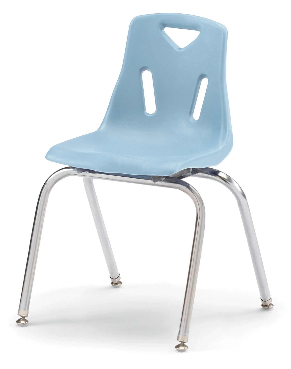 Berries® Stacking Chair with Chrome-Plated Legs - 18" Ht - Coastal Blue