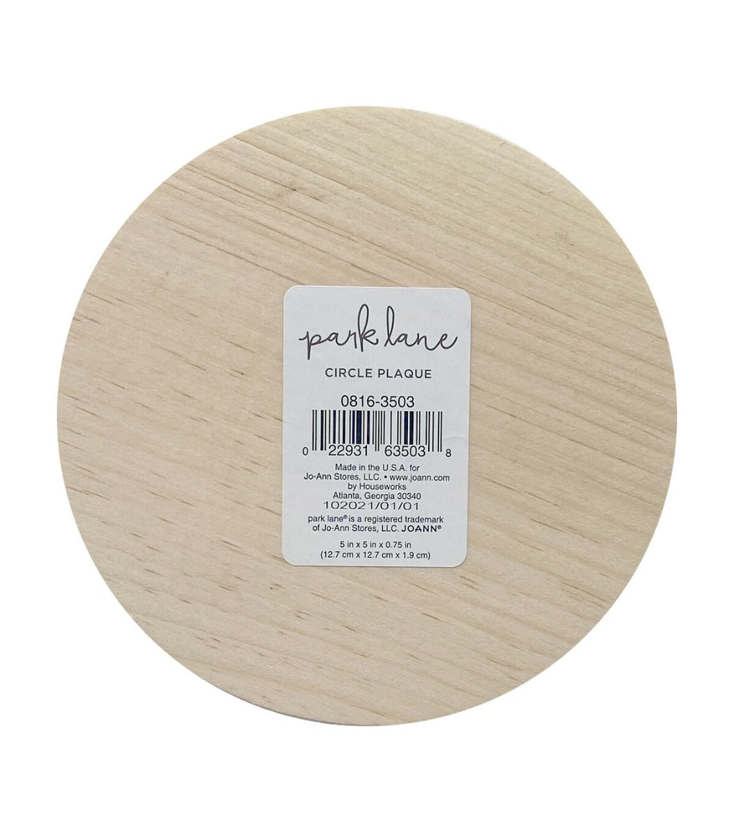 Wood Plaque - 5in x 5in x 3/4" Round