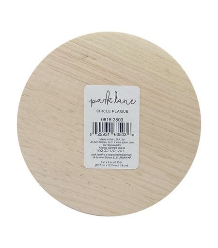Wood Plaque - 5in x 5in x 3/4" Round