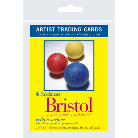 300 Series Artist Trading Cards Bristol Pack, Vellum Finish, 2.5x3.5 inch, 20 Sheets