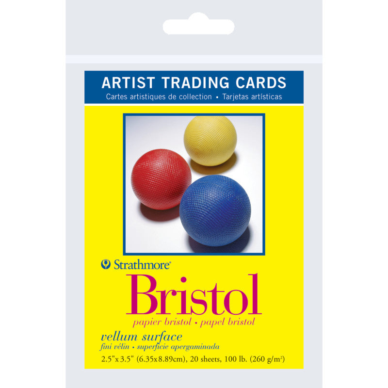 300 Series Artist Trading Cards Bristol Pack, Vellum Finish, 2.5x3.5 inch, 20 Sheets