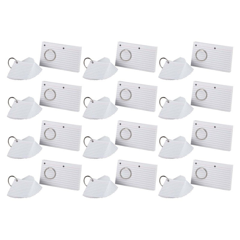 JustFlip-it!&trade; Punched & Perfed Study Cards, 3" x 5", 75 Per Pack, 12 Packs
