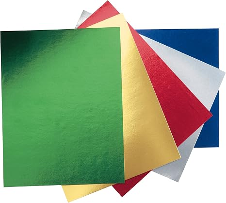 Pacon UCreate Metallic Foil Board, 5 Assorted Colors, 22" x 28", 25 Sheets