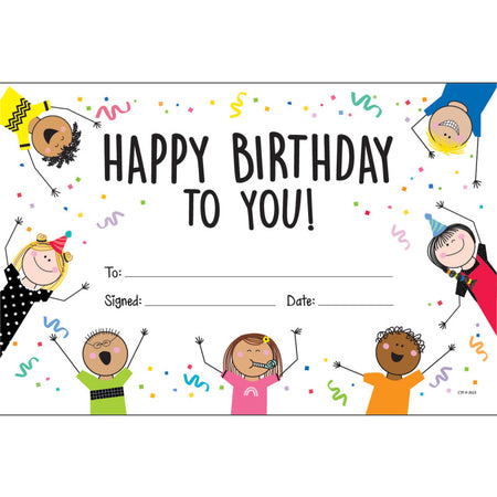 Stick Kids Happy Birthday Awards, Pack of 30