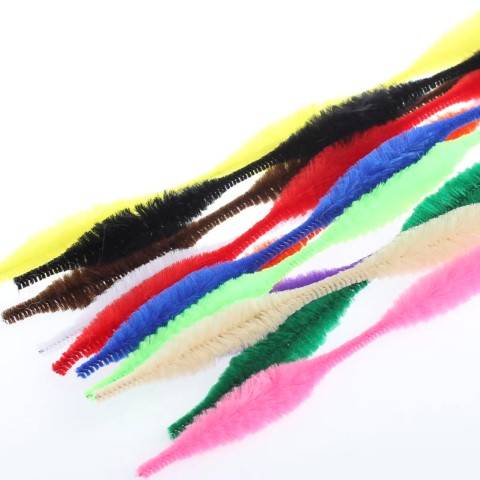 Chenille Bump Stems Assorted Colors , 12" Length, Pack of 48