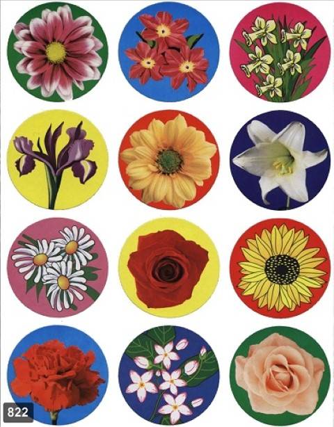 Flower Stickers 1 1/2", 300 Per Pack