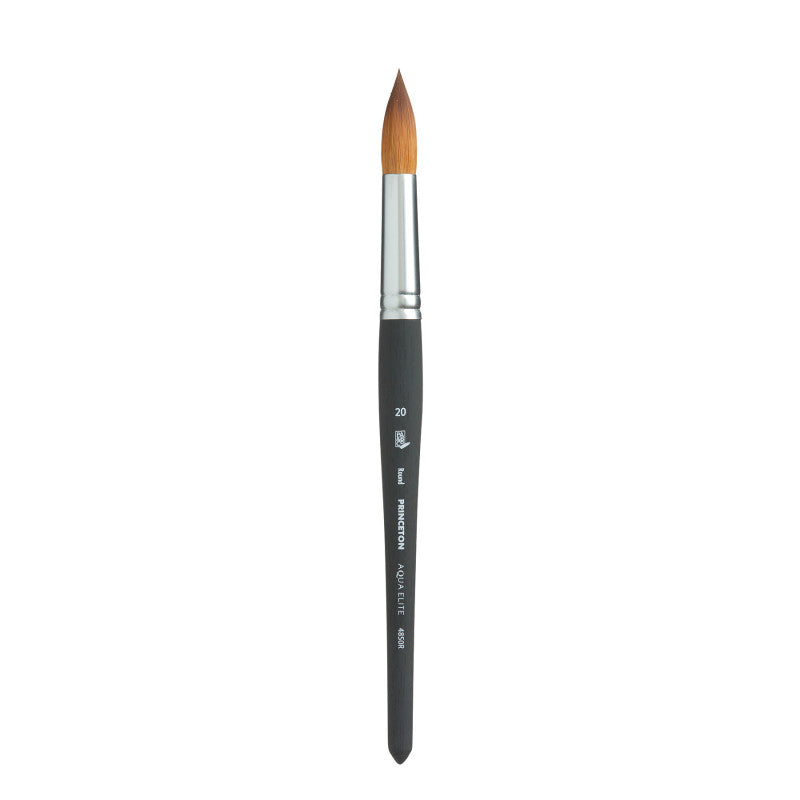 Aqua Elite Series Short Handle Round Watercolor Paintbrush, Synthetic Sable Bristles, Size 20