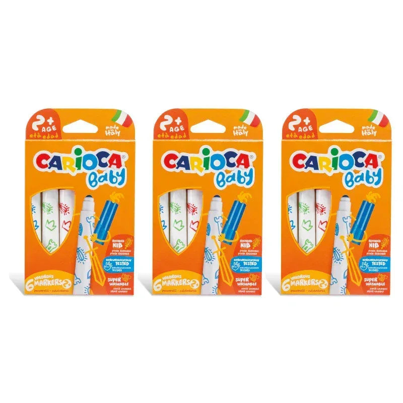 BABY Valorous Washable Marker, 6 Per Pack, 3 Packs