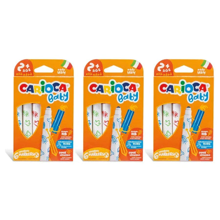 BABY Valorous Washable Marker, 6 Per Pack, 3 Packs