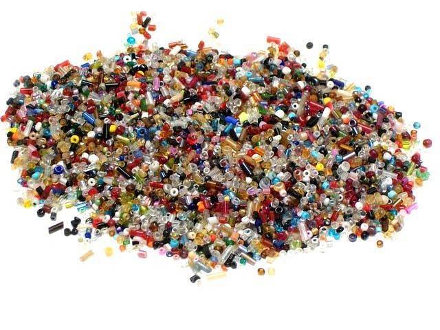 Glass Seed Beads Assorted Mix Sold by Pound. Appx 48,000 Beads