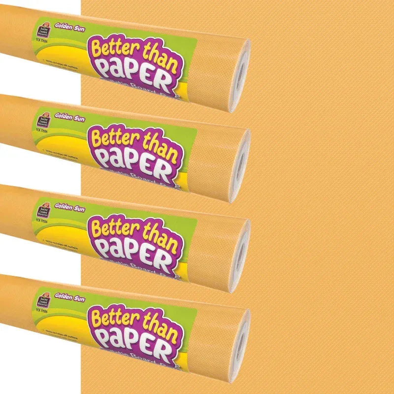 Better Than Paper&reg; Bulletin Board Roll, 4' x 12', Golden Sun, 4-Pack
