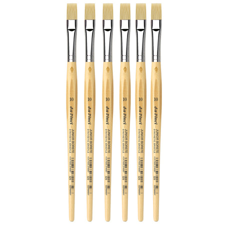 JUNIOR BORSTE Synthetic Student Brush, Synthetic, Tempera, Flat, Series 329, Size 10, Pack of 6