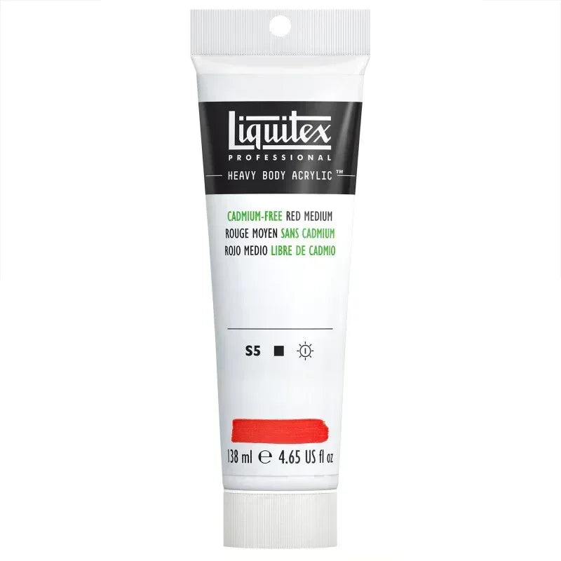 Professional Heavy Body Acrylic Paint, 138 mL Tube, Cadmium Free Red Medium