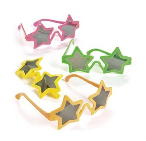 Plastic Star-Shaped Sunglasses for Kids, 12 Per Pack