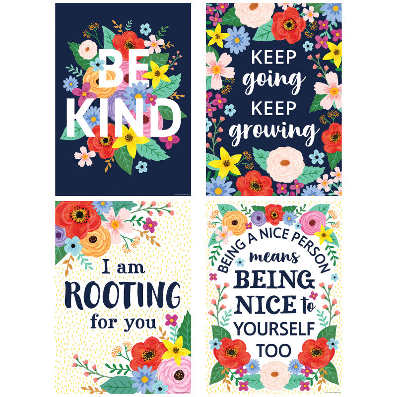Wildflowers Positive Posters, Set of 4