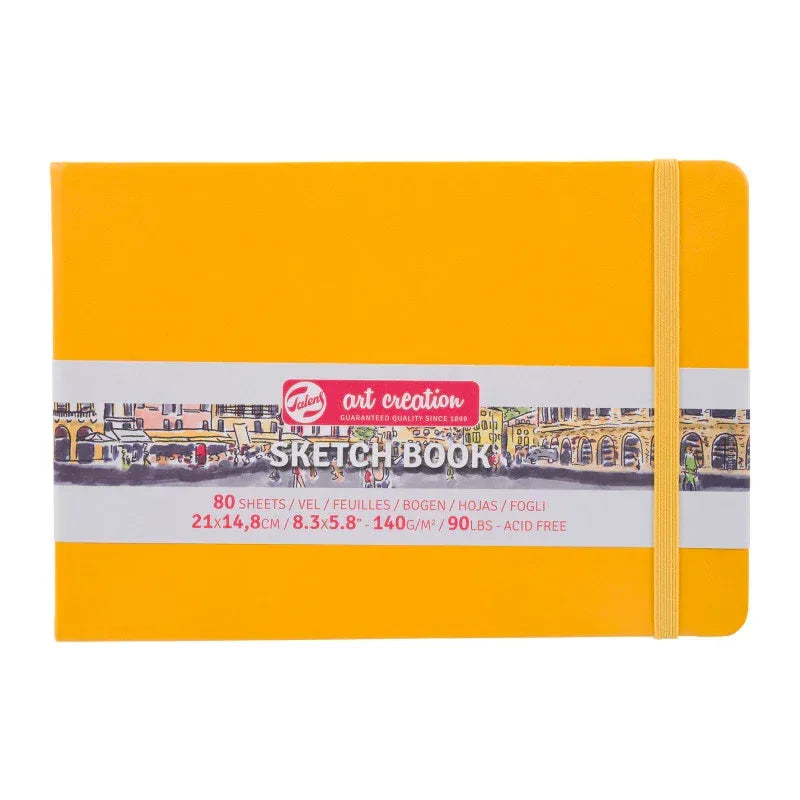Sketchbook, 80 Sheets, 90lbs, Golden Yellow Cover, 8.3" x 5.8" (A5)