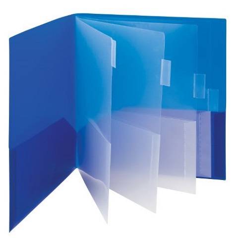 Eight Plastic pockets Folder, Multi-Pocket , Subject File Folder 8 1⁄2" x 11" Assorted colors