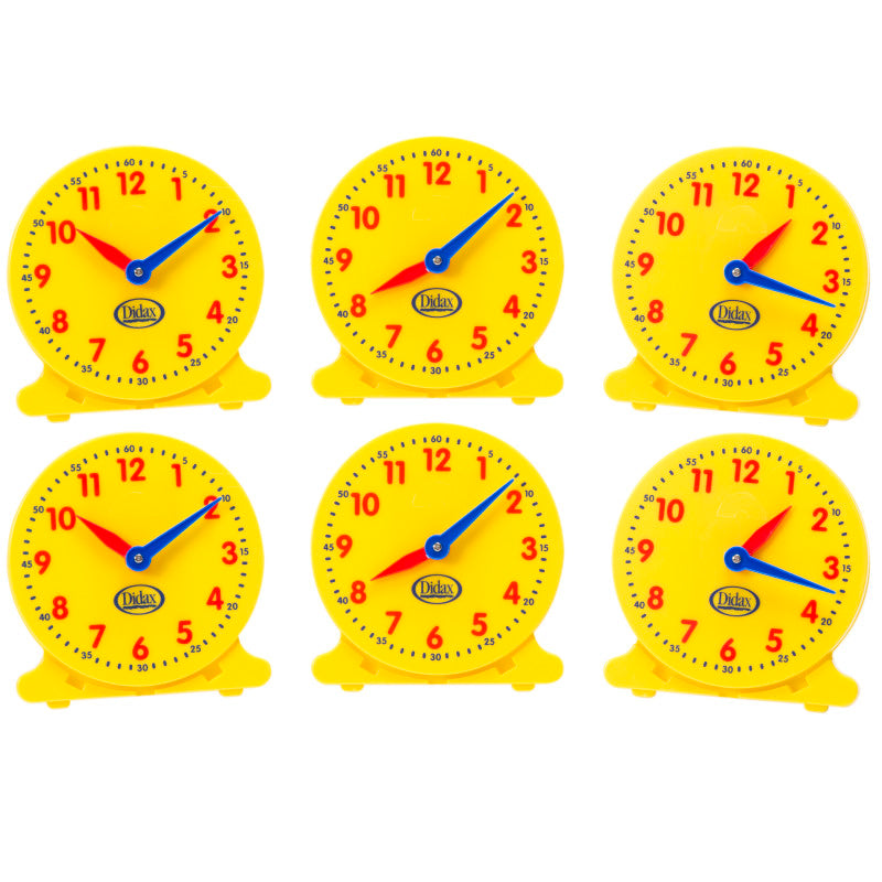 5" Student Clocks, Set of 6