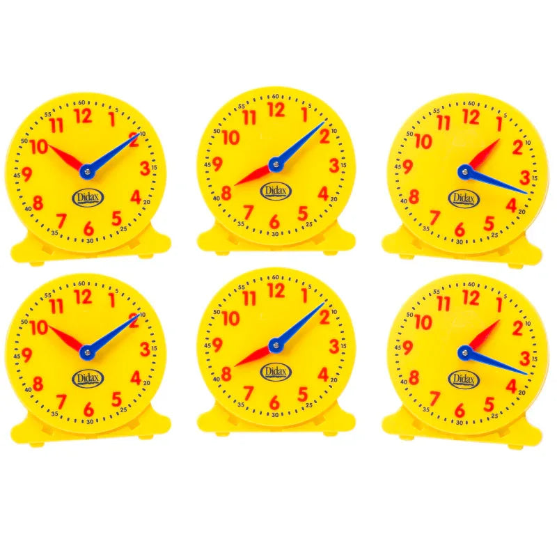 5" Student Clocks, Set of 6