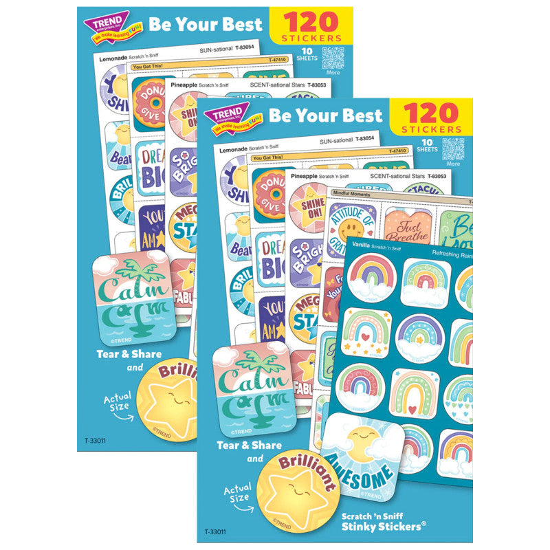 Be Your Best Mixed Stickers Variety Pack, 120 Per Pack, 2 Packs