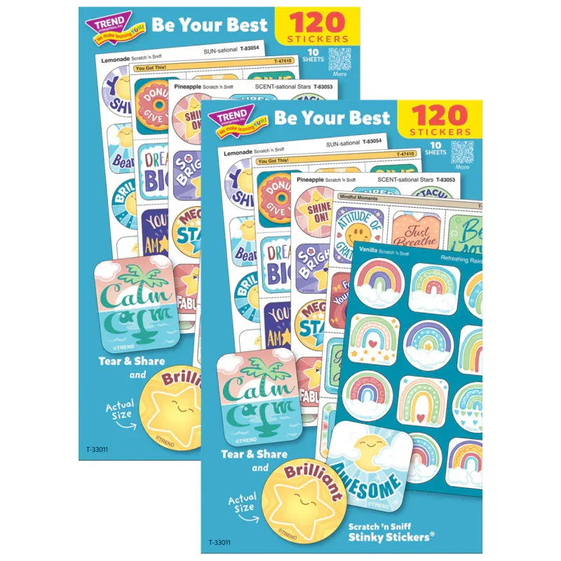 Be Your Best Mixed Stickers Variety Pack, 120 Per Pack, 2 Packs