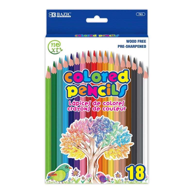 Next Colored Pencils, Assorted Colors, Pack of 18