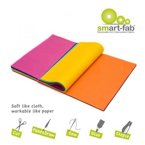 Smart-Fab Disposable Fabric 12" x 18" - Assorted Colors - 45 Sheets/ Pack