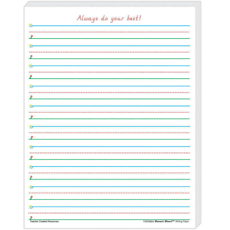 Smart Start 1-2 Writing Paper: 100 Sheets