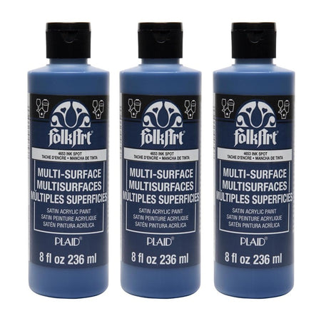 Acrylic Paint Multi-Surface Satin, 8oz., Ink Spot, Pack of 3