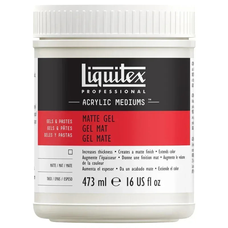 Professional Acrylic Matte Gel Medium, Clear, 16 oz (473 mL)
