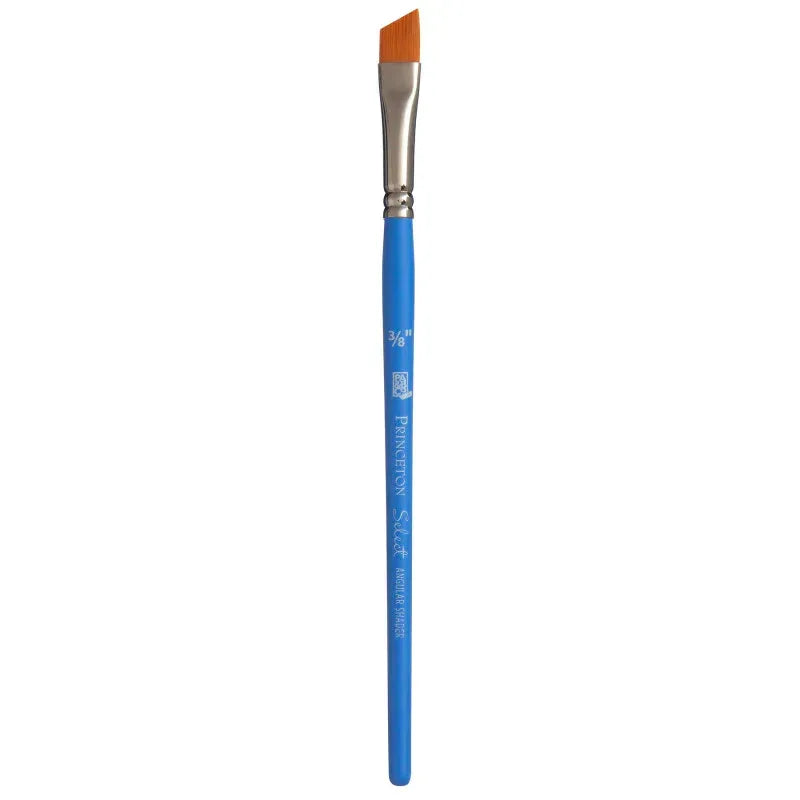 Select Artiste Angle Shader Brush, Synthetic Bristles, Short Handle Mixed Media Paintbrush, Jewel Blue, Size 3/8 inch, 1 Count