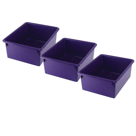 Stowaway&reg; 5" Letter Box no Lid, Purple, Pack of 3