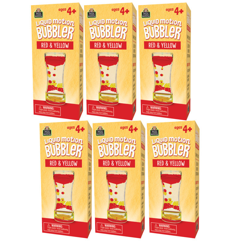 Liquid Motion Bubbler, Red & Yellow, Pack of 6