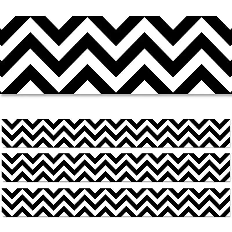 Black Chevron EZ Border, 48 Feet, 3 Packs