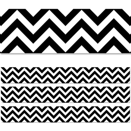 Black Chevron EZ Border, 48 Feet, 3 Packs