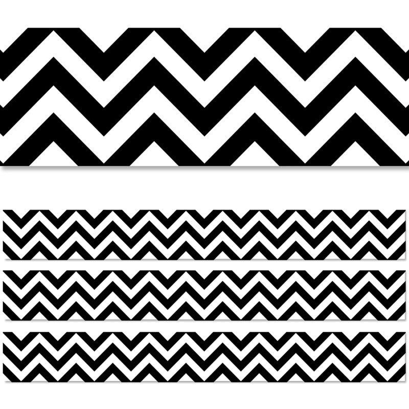 Black Chevron EZ Border, 48 Feet, 3 Packs