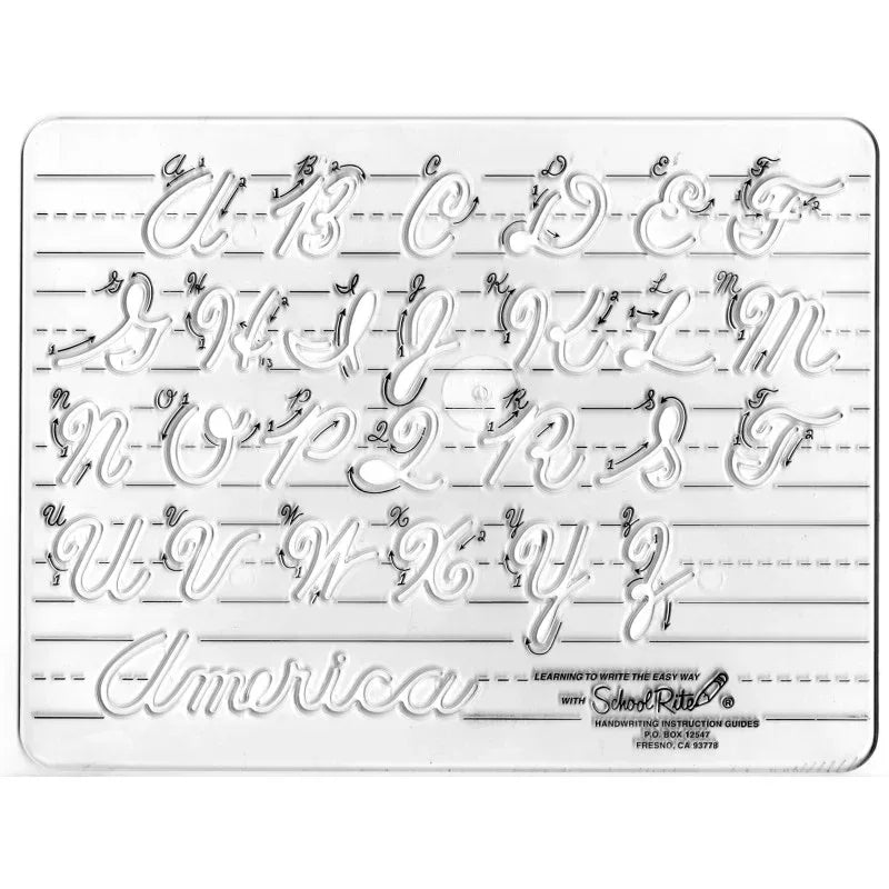 Handwriting Instruction Guide Template, Uppercase Cursive