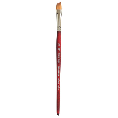 Velvetouch Angle Shader Brush, Synthetic Bristles, Short Handle Mixed Media Paint Brush, Scarlet, Size 3/8 inch, 1 Count
