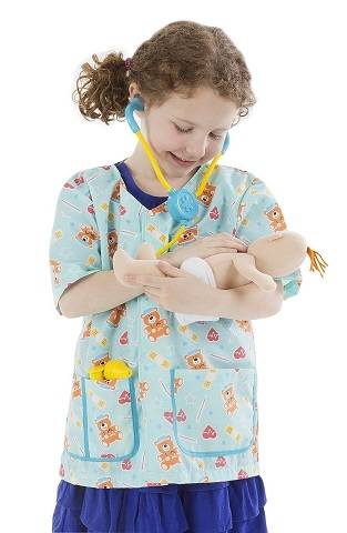 Melissa & Doug Pediatric Nurse Role Play Costume Set (8 pcs) , 8519