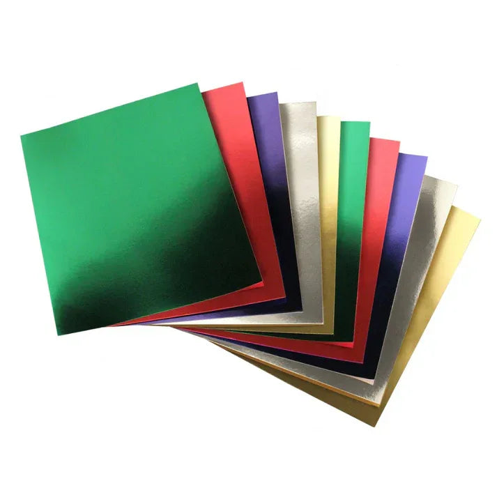 Hygloss Metallic Foilboard Sheets - 25 Sheets, 11” x 14” - 5 Assorted Colors - Sturdy 10 pt. (HYG87265)