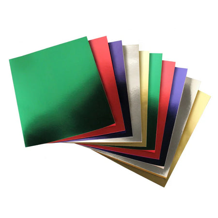 Hygloss Metallic Foilboard Sheets - 25 Sheets, 11” x 14” - 5 Assorted Colors - Sturdy 10 pt. (HYG87265)