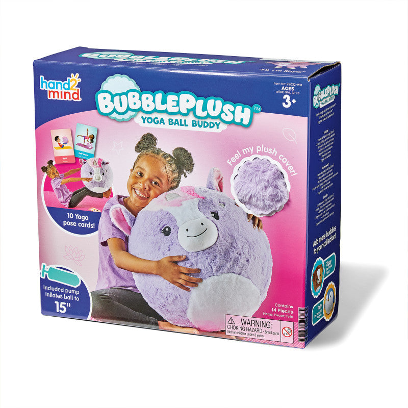 BubblePlush Yoga Ball Buddy, Rhyla the Radiant Unicorn