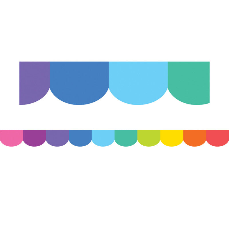 Colorful Scalloped Die-Cut Border Trim