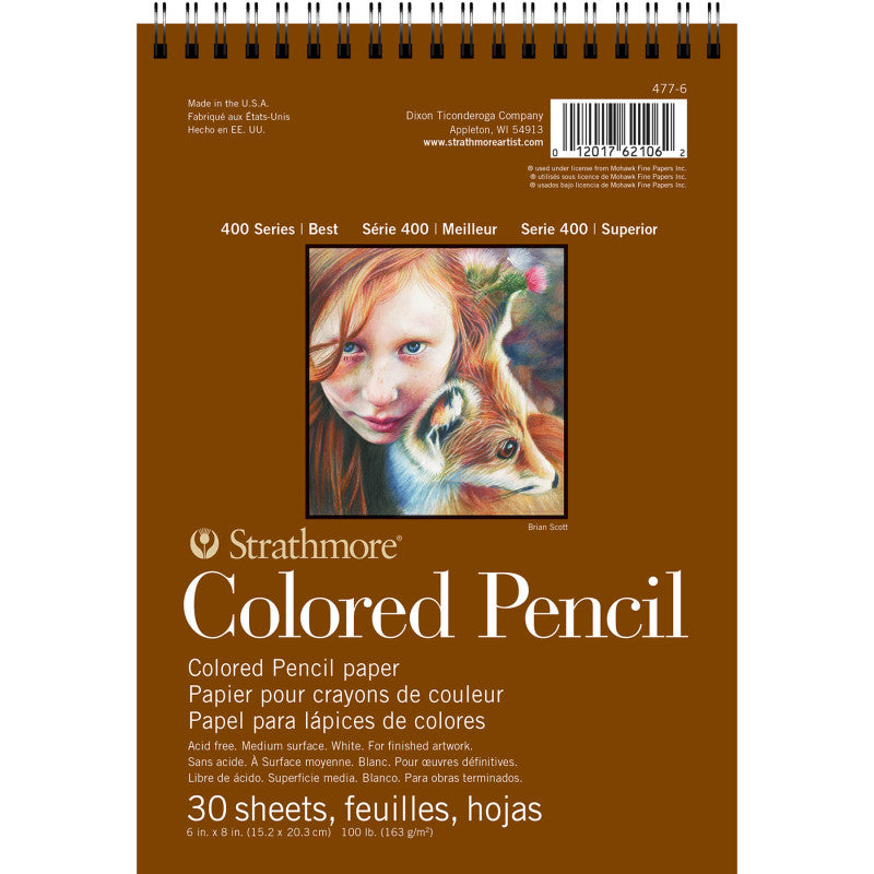 400 Series Color Pencil Pad, Wire Binding, 30 Sheet, 6x8 inch, 1 Count