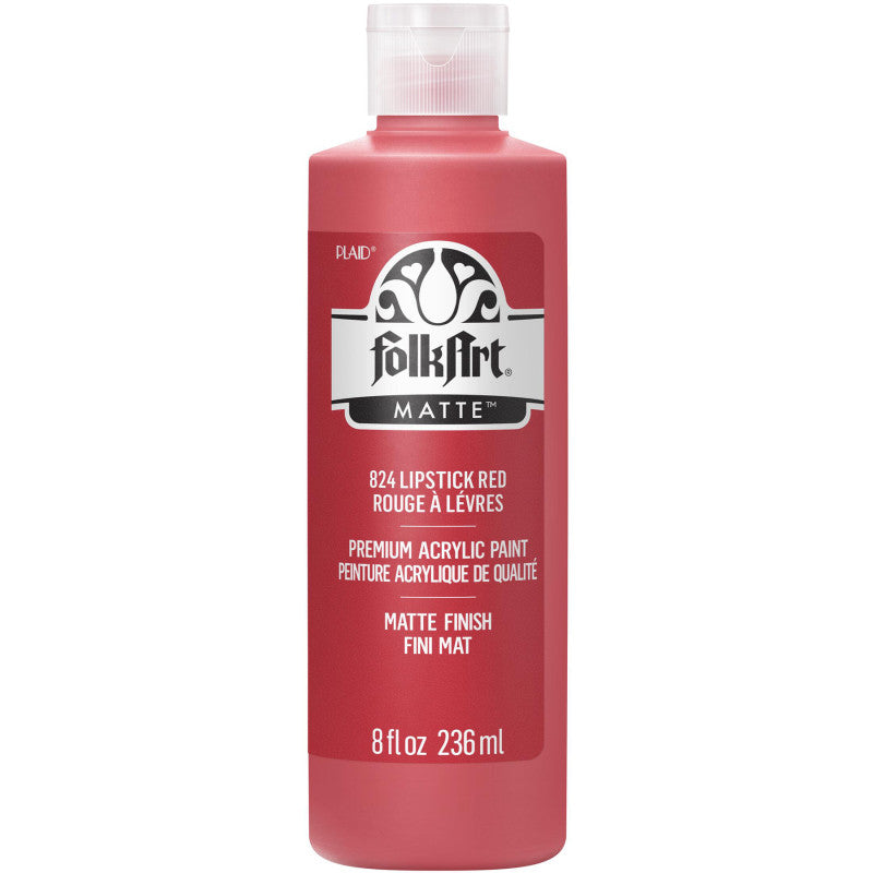Acrylic Paint Matte, 8oz., Lipstick Red