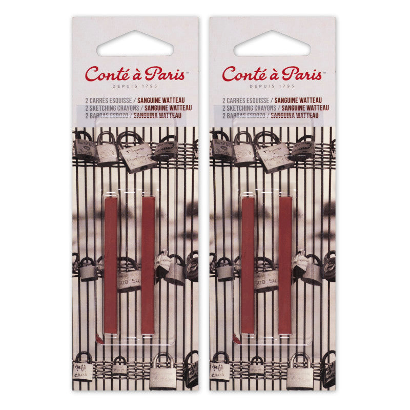CarrÃ©s Esquisse Sketching Pastel Crayons, Sanguine Watteau (2452), 2 Per Pack, 2 Packs